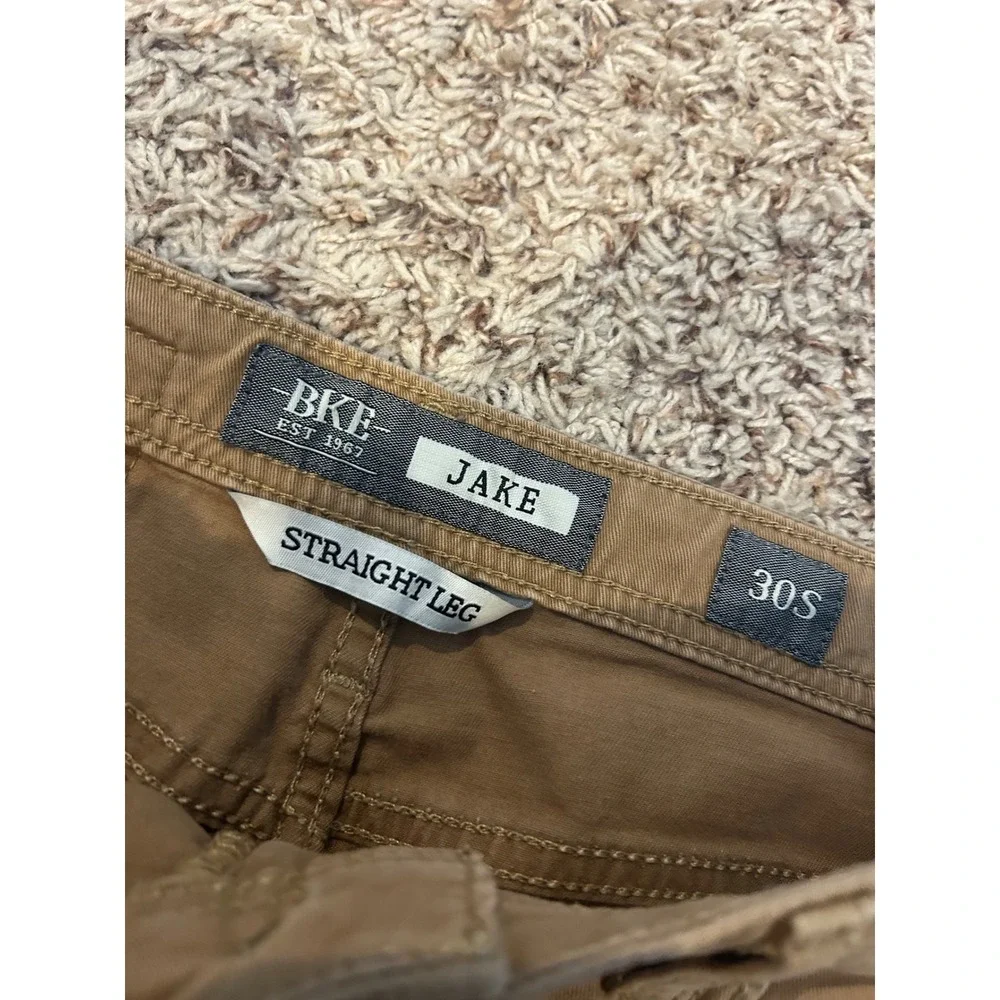 BKE Jake Jeans‎ Mens 30S Khaki Straight Leg Mid Rise Button Closure 99 Cotton